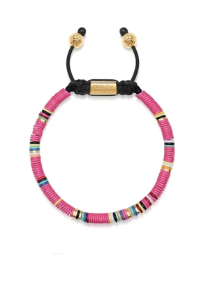 Nialaya Jewelry logo-plaque beaded bracelet - Pink