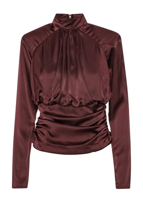 ROTATE BIRGER CHRISTENSEN ruched mock-neck top - Red