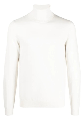 BOSS virgin wool roll neck jumper - White
