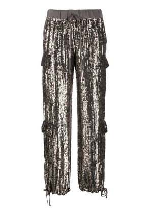 P.A.R.O.S.H. Gamma sequin-embellished trousers - Grey