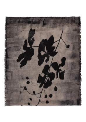Faliero Sarti Marlon floral fringed scarf - Neutrals