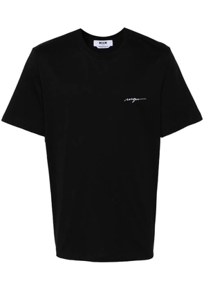 MSGM embroidered-logo cotton T-shirt - Black