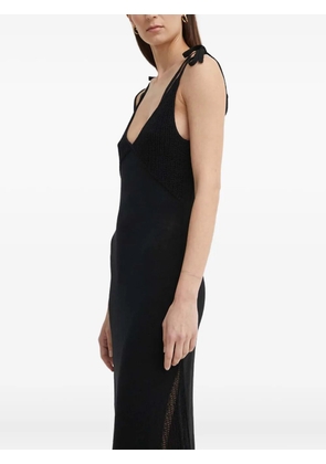AERON tie-strap knit midi dress - Black