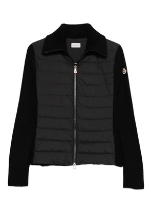 Moncler quilted knit-panel puffer jacket - Black