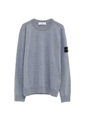 Stone Island crew-neck patch sweater - Blue