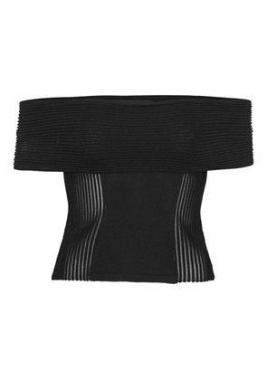 ROTATE BIRGER CHRISTENSEN knitted off-shoulder top - Black