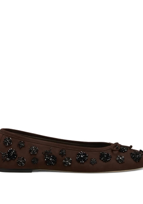 Stuart Weitzman Prima bow embellished ballet flat - Brown