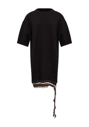 MM6 Maison Margiela distressed knitted mini dress - Black