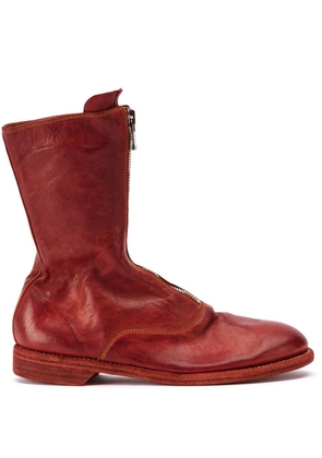 Guidi zipped ankle boots - Red