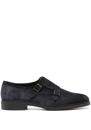 Santoni suede monk shoes - Blue