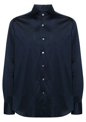 Canali spread-collar cotton shirt - Blue