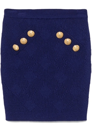 Balmain knitted mini skirt - Blue