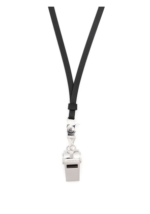AMBUSH whistle leather necklace - Silver