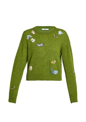 ERDEM embellished crew-neck sweater - Green