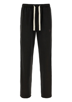 Palm Angels monogram-embroidered straight trousers - Black