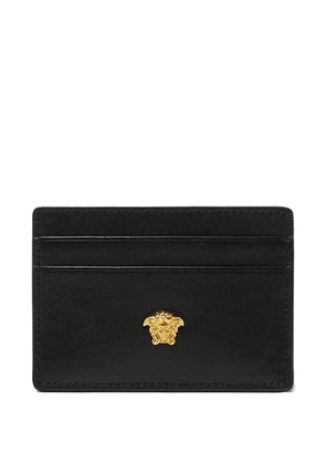Versace logo-plaque leather cardholder - Black