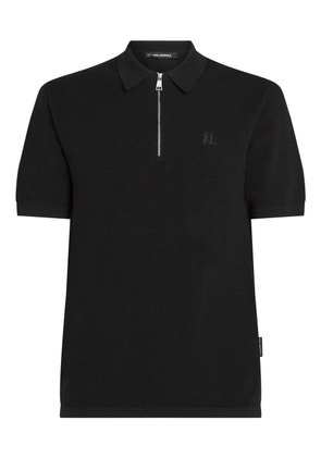 Karl Lagerfeld zip-up polo shirt - Black