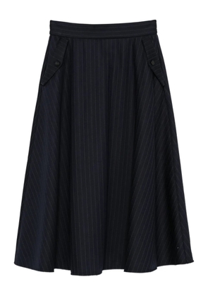Golden Goose pinstripe button-detailing midi A-line skirt - Blue
