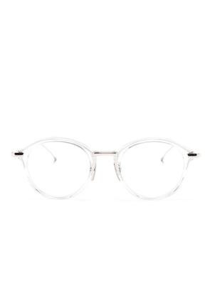 Thom Browne Eyewear transparent round-frame glasses - White