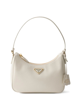 Prada mini Re-Edition logo-plaque shoulder bag - Neutrals