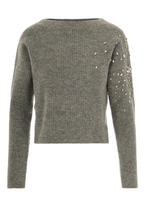 LIU JO embellished ribbed sweater - Grey