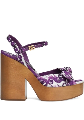 Dolce & Gabbana 130mm Majolica-print sandals - Purple
