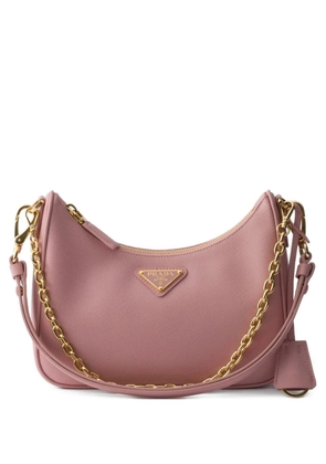Prada mini Re-Edition leather shoulder bag - Pink