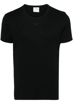 Courrèges logo-appliqué T-shirt - Black