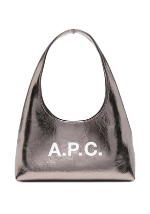 A.P.C. small metallic logo shoulder bag - Silver