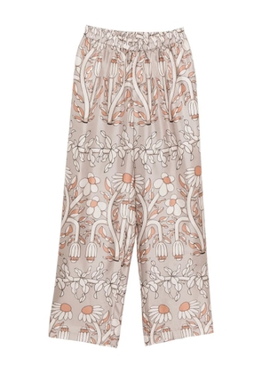 Biyan floral-print silk trousers - Neutrals
