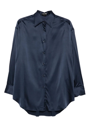 TOM FORD silk-blend shirt - Blue