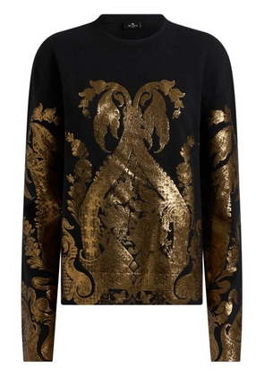 ETRO metallic-print jumper - Black