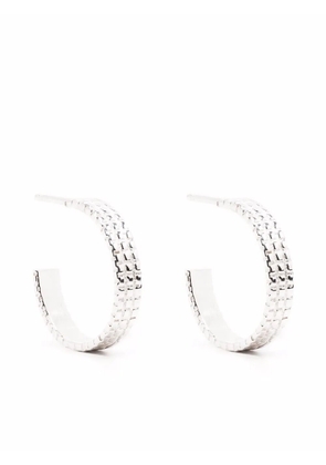 Wouters & Hendrix chain-texture hoop earrings - Silver