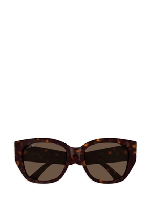 Gucci Eyewear cat-eye logo sunglasses - Brown