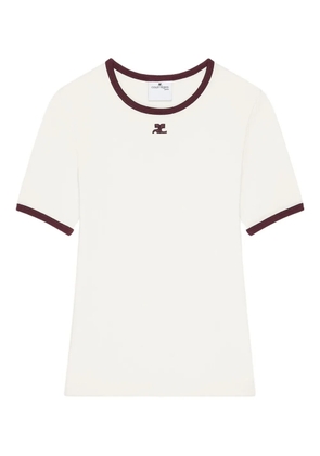 Courrèges contrast-trim cotton T-shirt - White