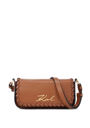 Karl Lagerfeld Signature crossbody bag - Brown