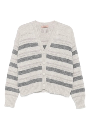 TWINSET striped cardigan - Grey