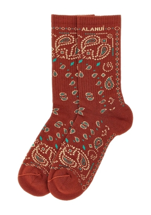 Alanui Bandana ribbed socks - Brown