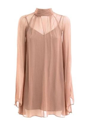 STAUD high-neck mini dress - Neutrals