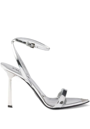 Prada 80mm ankle-strap leather sandals - Silver