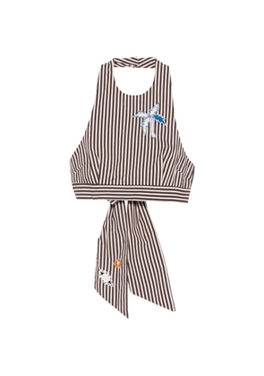 ALEMAIS Sirocco striped halterneck top - Brown
