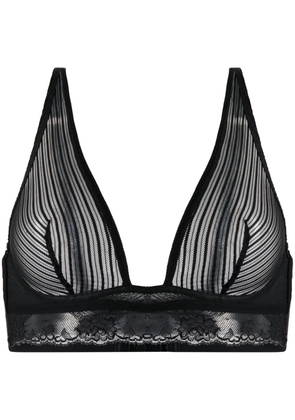 Wolford stripe mesh soft cup bra - Black