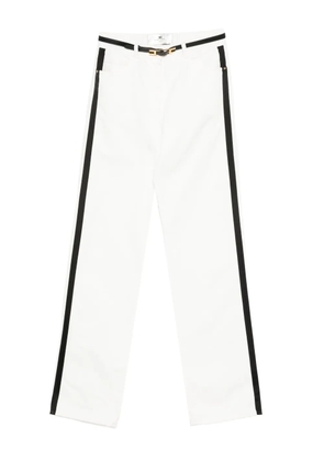 Elisabetta Franchi side-stripe belted trousers - White