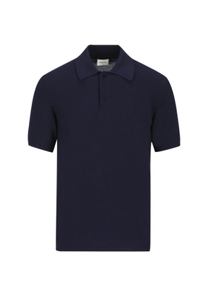 Saint Laurent ribbed polo T-shirt - Blue