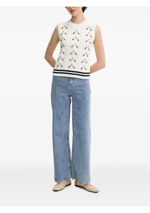 PS Paul Smith cable-knit pom-pom vest - White