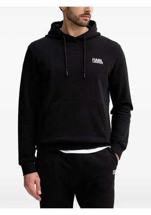 Karl Lagerfeld drawstring logo-print hoodie - Black