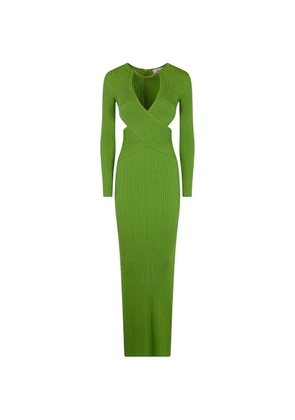 Elisabetta Franchi cut-out V-neck maxi dress - Green