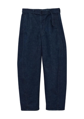 LEMAIRE belted twisted denim trousers - Blue