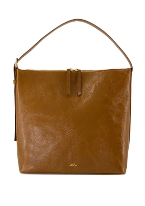 A.P.C. top-handle zip shoulder bag - Brown