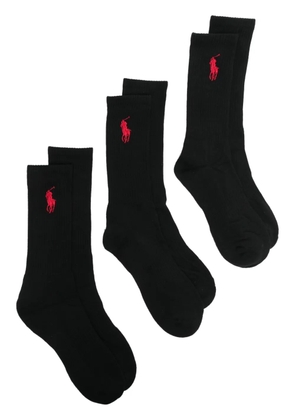 Polo Ralph Lauren three-pack Big Pony-motif socks - Black